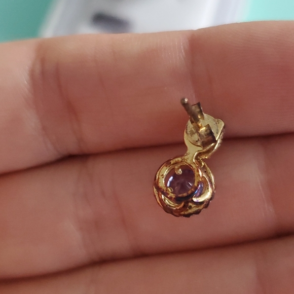 Simulated Tanzanite Amethyst Earrings - Picture 5 of 5